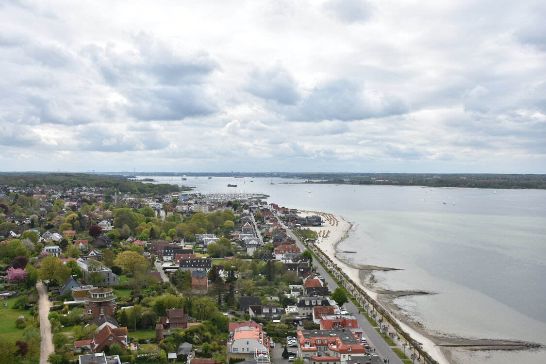 Výhled z věže Laboe Naval Memorial.